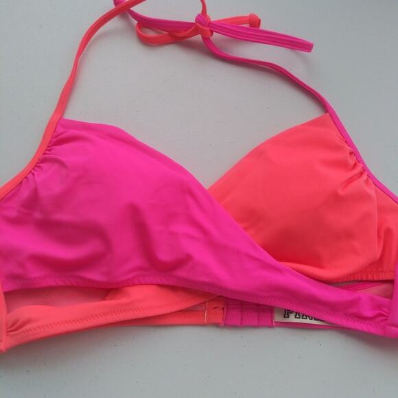 Pink Victoria’s Secret Body Wrap Bikini Top Color Block Size M - Picture 4 of 6